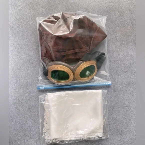 Vintage Aviator Cap with Goggles - Brown - Picture 8 of 8